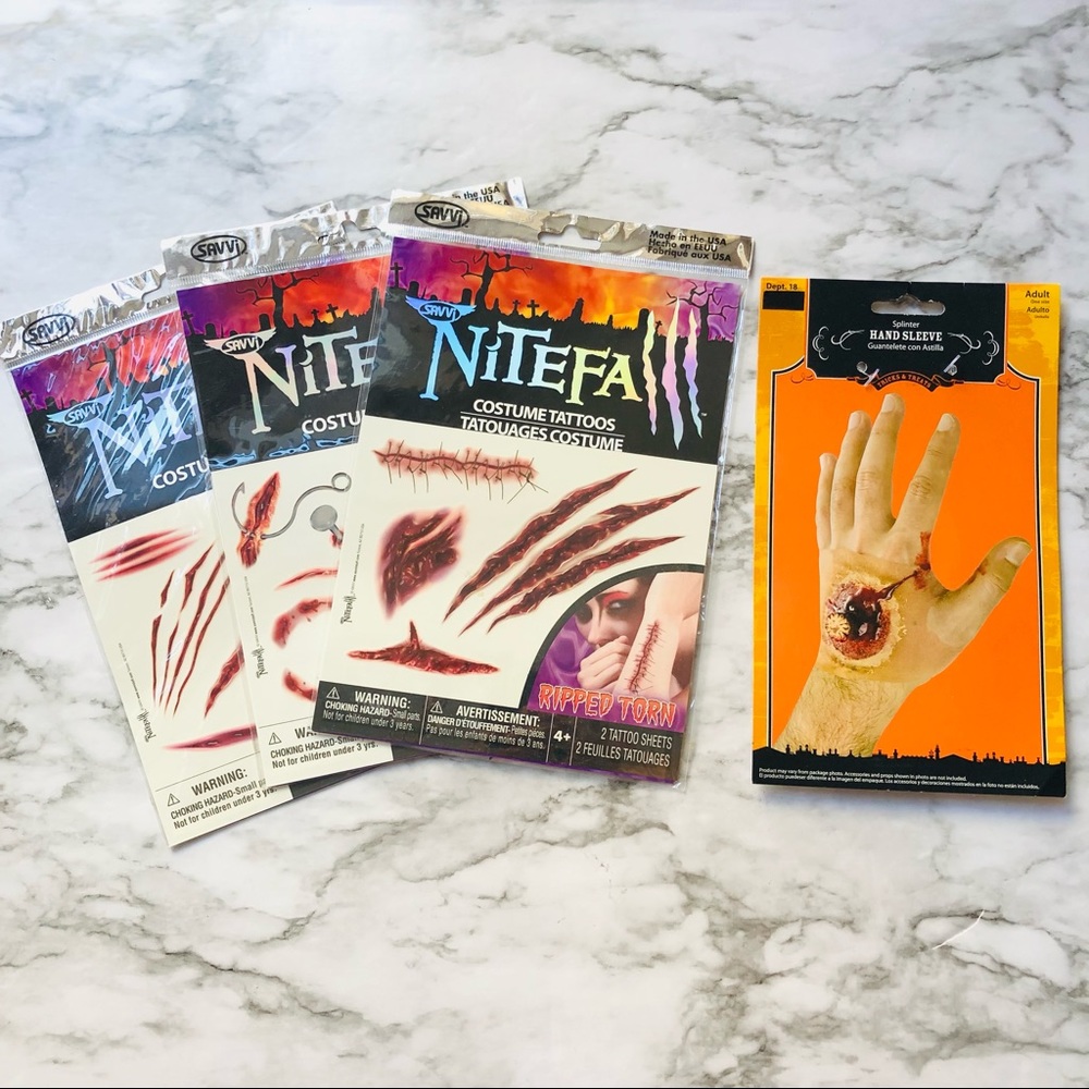 Halloween Tattoo Wounds 4pc